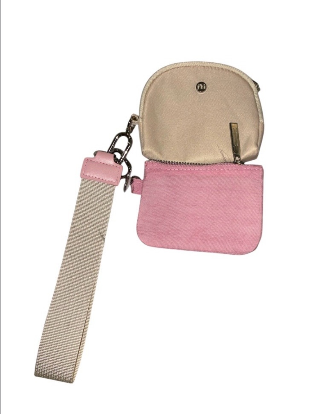 Like New Mum's Memory Mini Zip Around Wristlet Wallets Pink/Beige